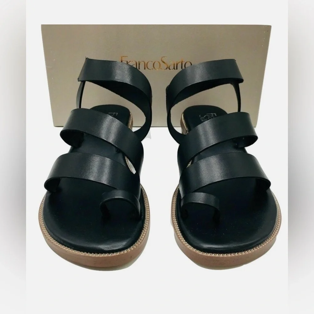 Franco Sarto Laritza Strappy Sandals, Black, New in Box